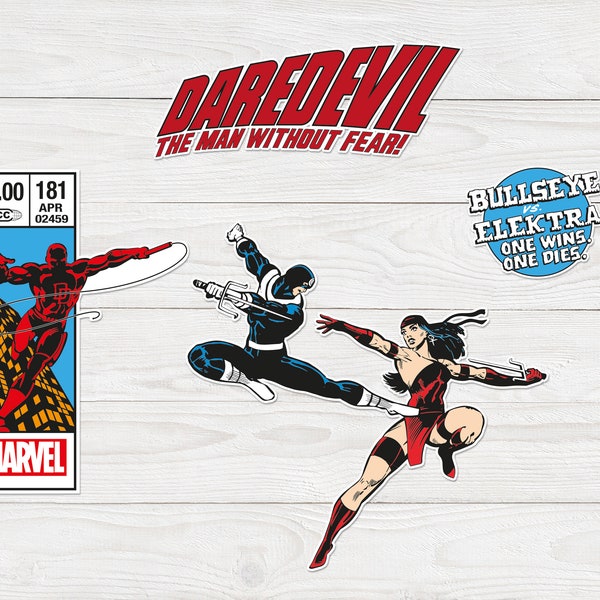 Daredevil Stickers - Bullseye VS Elektra