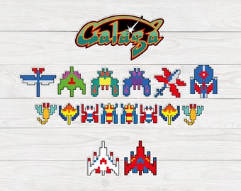 Galaga arcade game stickers