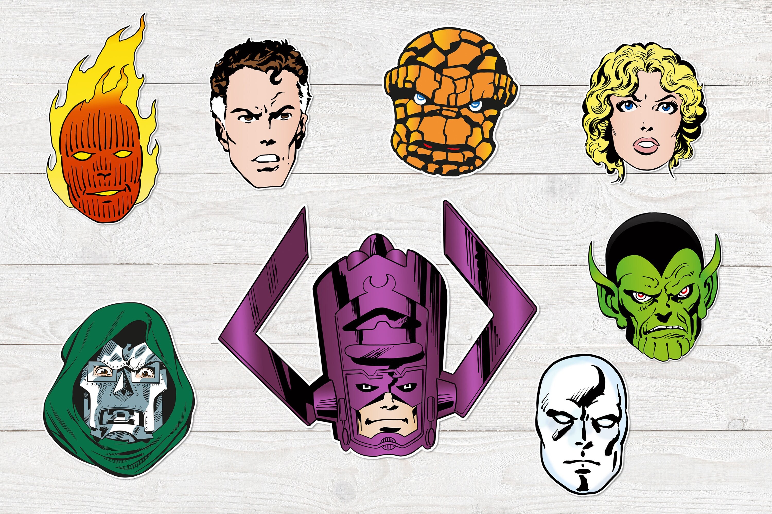 Retro Fantastic Four and 'friends' sticker set