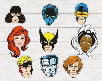 Adesivos retrô dos X-Men