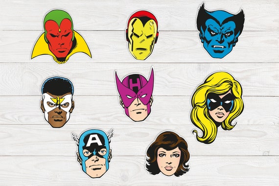 レトロアベンジャーズステッカー - セット1 - Etsy 日本