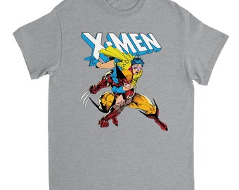X-Men, Wolverine & Jubilee - Heavyweight, 100% Cotton, Unisex T-shirt