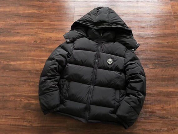 Black Trapstar Hooded Puffer Jacket With Back Print - Etsy