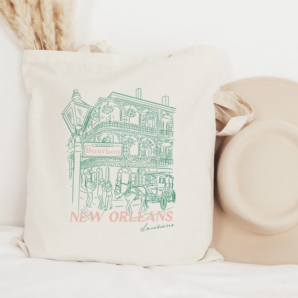 New Orleans Canvas Tote Bag, New Orleans Bachelorette Favors, New Orleans Beach Tote Bag, Beach Bag, Louisiana Bag, New Orleans Bachelorette