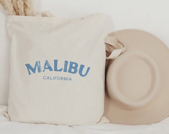 Malibu Canvas Tote Bag, Malibu Party Favors, Malibu Wedding, Malibu Bachelorette, Canvas Tote Bag, Malibu California, Malibu Beach Bag, Tote