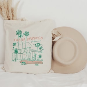 Palm Springs Canvas Bag, Palm Springs Bachelorette Favors, Palm Springs Birthday Favors, Palm Springs Bag, Gift Bag, Bachelorette Tote Bag