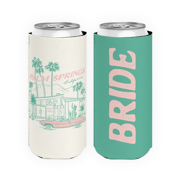 Palm Springs Can Cooler, Bachelorette Can Cooler, Bach Favors , Maid of Honor Can Cooler, Desert Favors, Palm Springs Wedding, Palm Springs