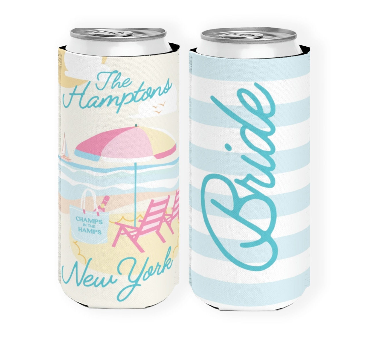 BrüMate Hopsulator Slim  Personalized Skinny Can Coolers - The White Invite