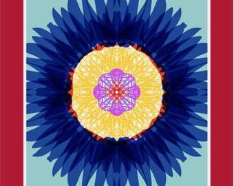 Acento floral azul