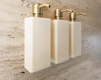 Aan de wand gemonteerde zeepdispenser: aangepaste belettering, lijm zonder boren