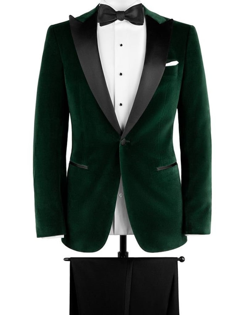 Men Velvet Green Suit Couple Wedding Suit Groomsmen Suit Etsy