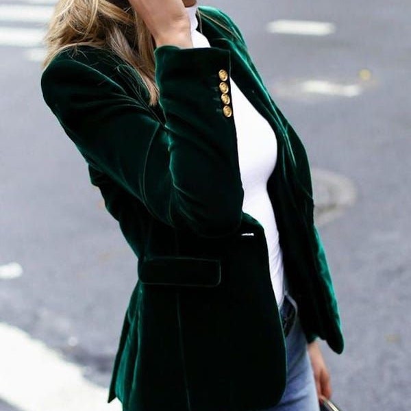 Womens Green Velvet Suit - Etsy UK