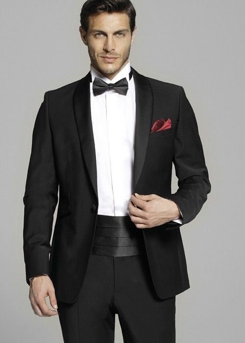 Formal Pants Suits for Men Wedding Tuxedo Shawl Collar Jacket Black Slim  Blazer