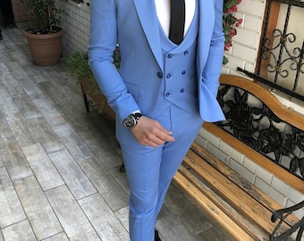 Sky Blue Suit - Etsy