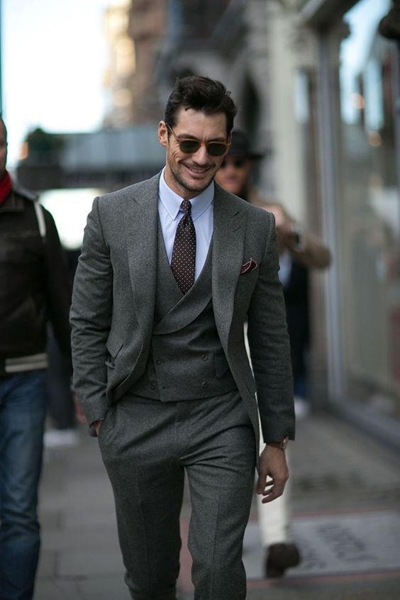 Grey tweed hotsell groom suit