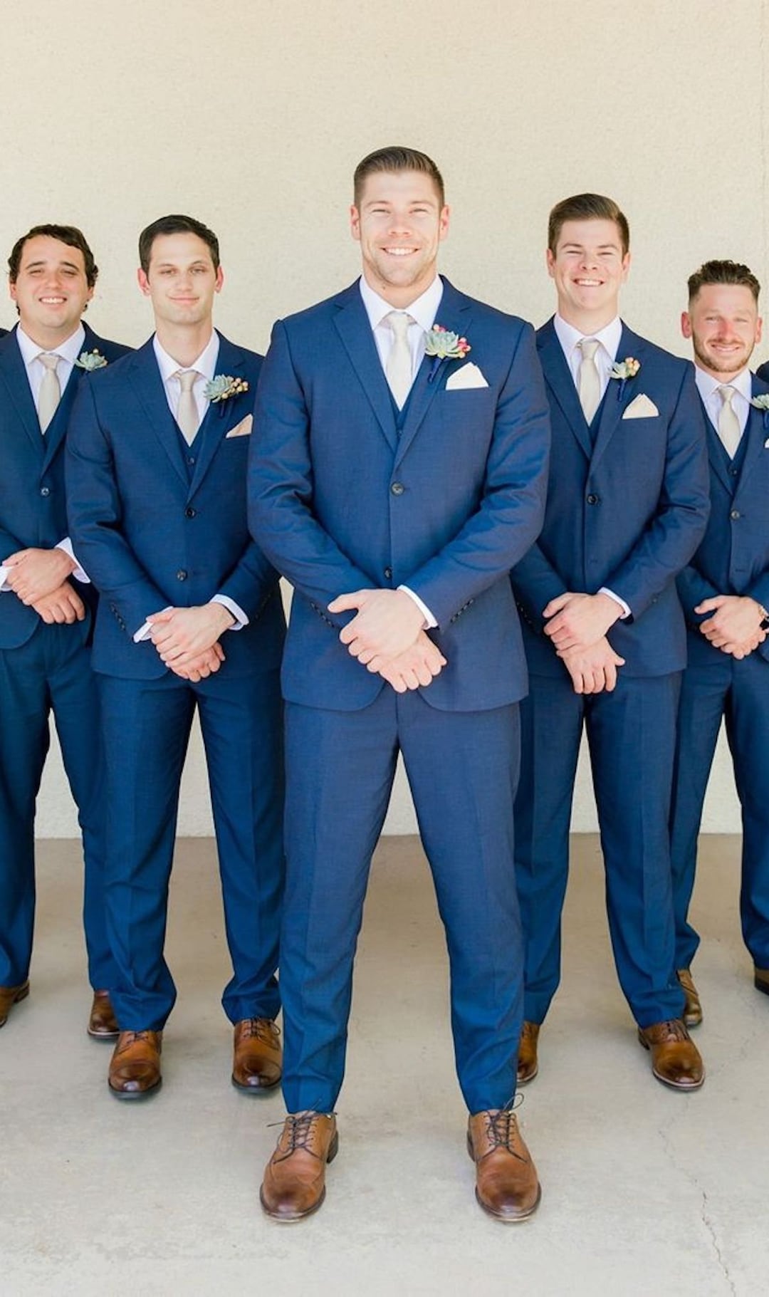 Blue Plaid 2 Piece Bet Fited Dinner Suit for Men