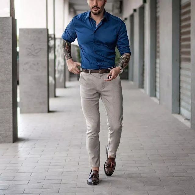 Modern Men Casual Style on Instagram: “Left or right?  #modernmencasualstyle” | Mens business casual outfits, Formal men outfit, Men  fashion casual shirts