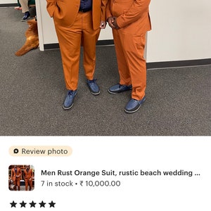 Men Rust Orange Suit, rustic beach wedding suit,rustic groomsmen suit, Gift For men, Slim Fit Suit, brunt orange suit for men cocktail image 5