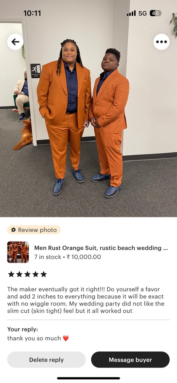 メンズ ラストオレンジ スリムフィットスーツ – 新郎と新郎の付添人の