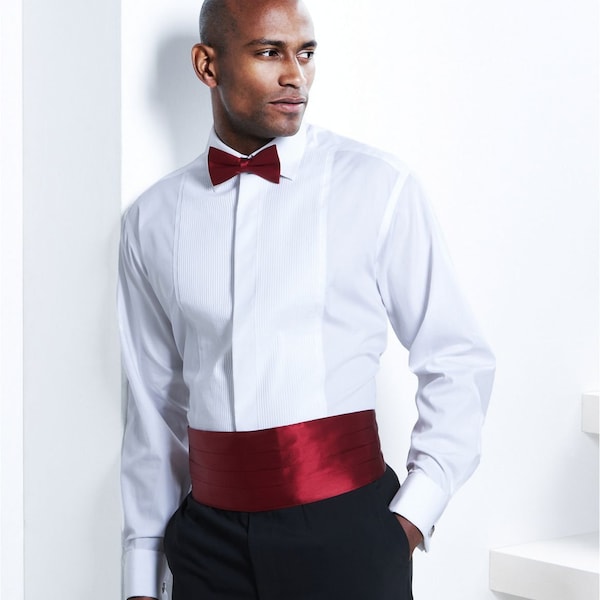 Men's Shirt Pant Tuxedo With Red Bow,Belt  Formal Fashion Style Wedding Party  Elegant and Formal Fashion Suit.