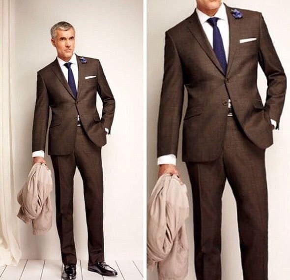 Dark Brown 2 Piece Groom Wedding Suit for Men | GentWith.com
