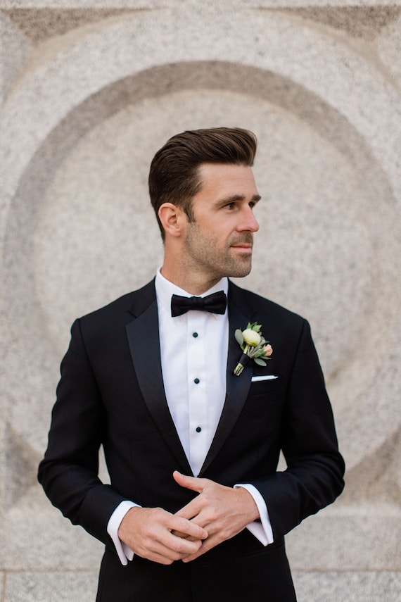 Men 2 Piece Suit Black Tuxedo Suit Perfect for Wedding One 