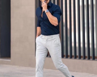 Matching Shirt White Shirt And Grey Pant Formal Grey Pants Light