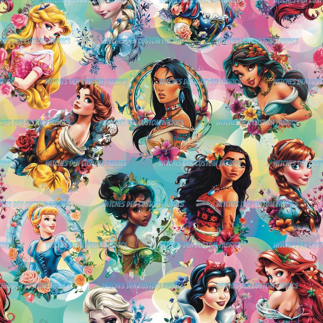 Colorfuln Princess Colorful Princesses Part 2 Seamless File - Etsy
