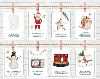 Carte dell'Avvento per bambini, Calendario dell'Avvento per bambini, Carte dell'Avvento stampabili, Carte dell'Avvento per bambini, Conto alla rovescia per Natale per bambini, Carte per attività dell'Avvento per bambini