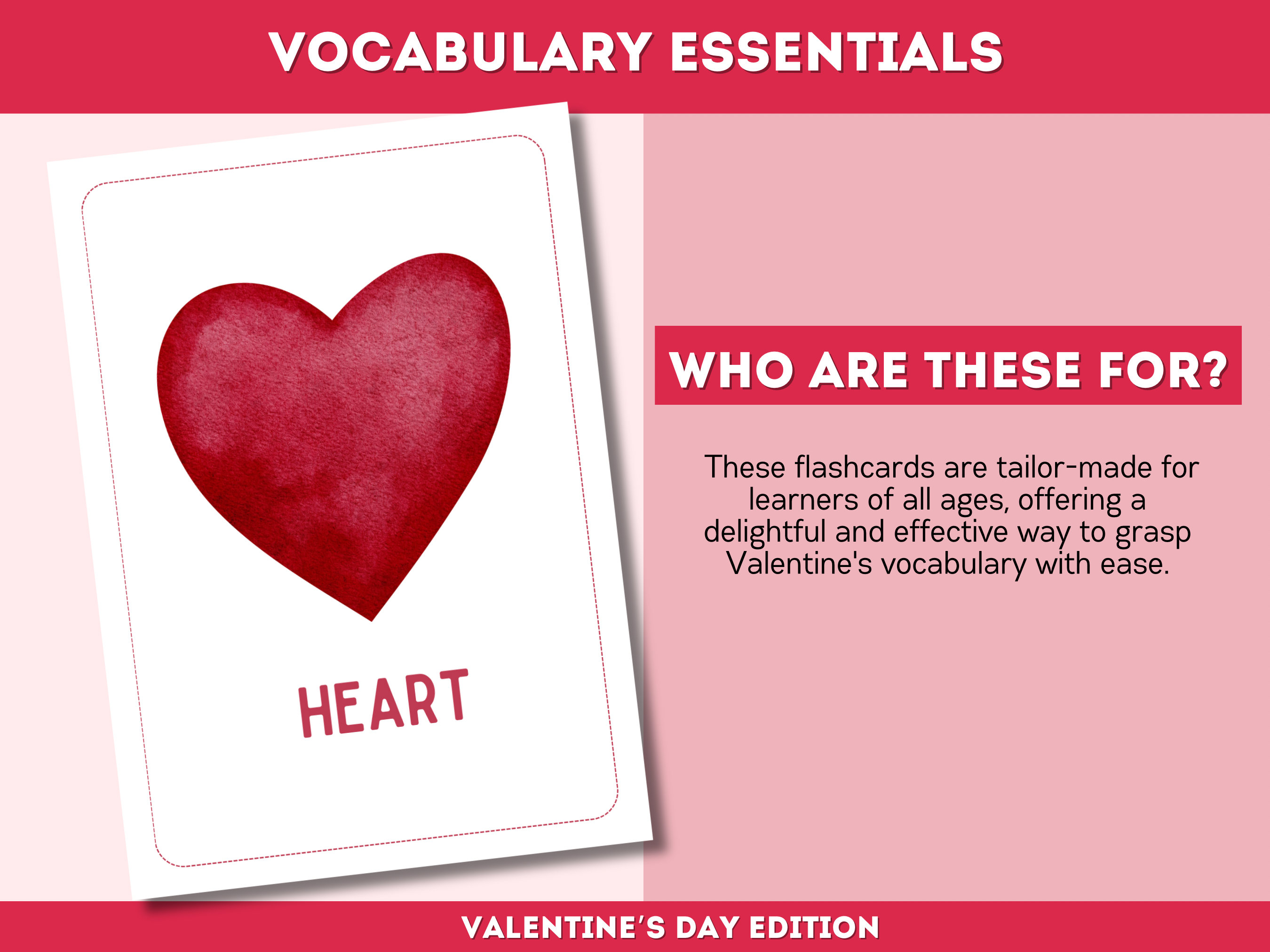 Printable Valentine's Day Flashcards, Valentine Flashcards for Kids ...