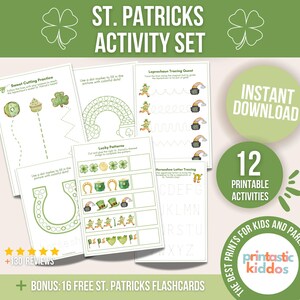 St. Patrick’s Day Preschool Activities Pack, Printable Worksheets for Toddlers, Homeschool, St. Patrick’s Day Learning Printables, Preschool