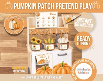 Pumpkin Patch Pretend Play Set: Printable Farmer's Market (Digital Download)