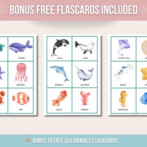 Sea Animals Matching Game: Toddler Learning Activity (digital Download ...