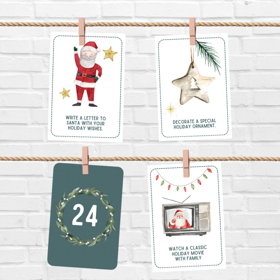 Advent Cards for Kids, Advent Calendar Kids, Avent Cards Printable ...