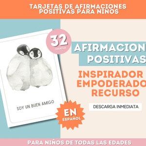 Positieve positieve dagboeken voor niños in español | Positieve affirmatiekaarten voor kinderen in het Spaans | Tarjetas para la autoestima | Nino's