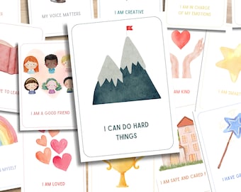 Affirmationskarten für Kinder: 16 Druckbare Werkzeuge für psychische Gesundheit (PDF-Dateien)