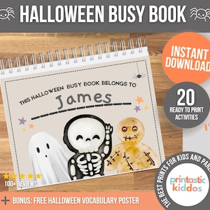 Halloween Ausdruckbares Buch für Kleinkinder & Kinder im Vorschulalter - 20 Lernaktivitäten, lustiges Halloween-Lernen für Kinder