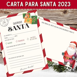 Carta Para Santa, Carta A Santa Claus, Carta de Navidad, Carta a Santa en Español, Lista de Navidad para imprimir, Carta Querido San Nicolas