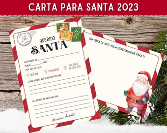 Carta Para Santa, Carta A Santa Claus, Carta de Navidad, Carta a Santa en Español, Lista de Navidad para imprimir, Carta Querido San Nicolas