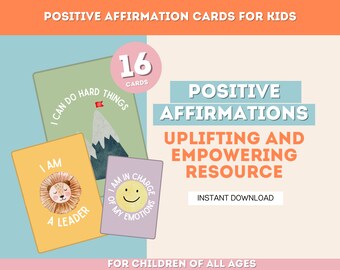 Positive Affirmation Cards, Empowering Kids Affirmations, Positive Growth Mindset, Inspiring Quotes, Children's Mantra, Personal Development