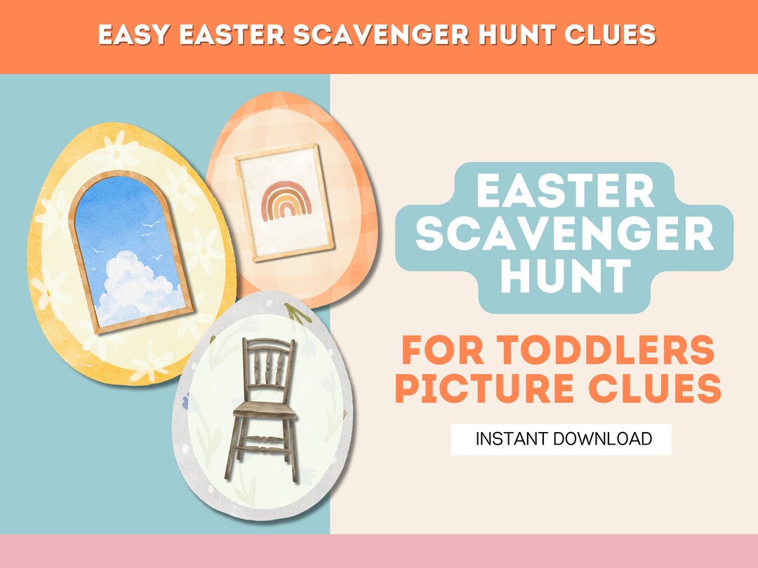 Easy Easter Scavenger Hunt, Scavenger Hunt for Toddlers, Easter Gift