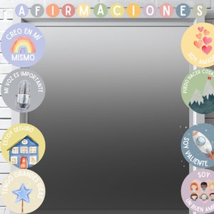 Confirmations positives pour les enfants en espagnol | Station d'affirmation pour les enfants en espagnol | Tarjetas pour l'auto-évaluation | Confirmations positives