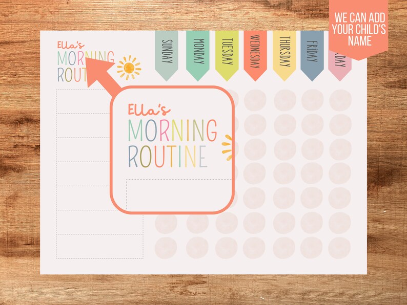 Printable Routine Chart for Kids, Morning Routine Chart for Children ...