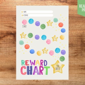 Sticker Reward Chart For Kids, Printable Sticker Chart, Goal Chart For Kids, Reward Chart Printable For Children, Behavior Sticker Chart