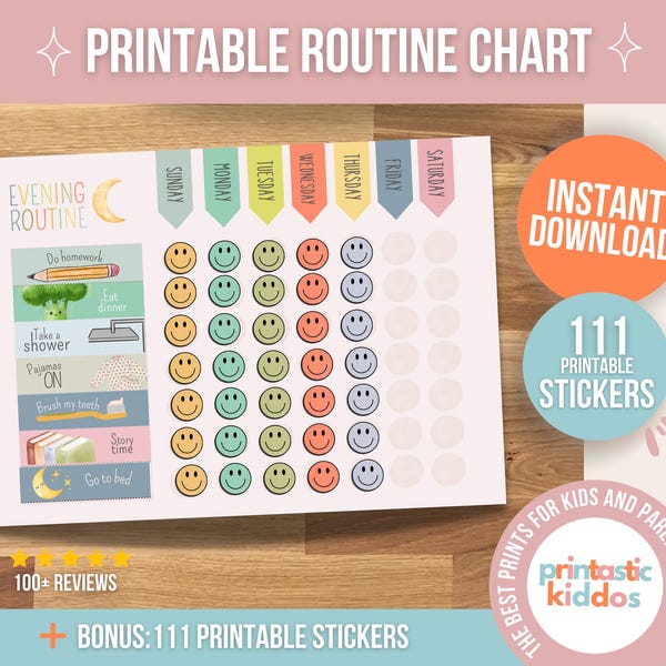 Routine Chart for Kids - Etsy
