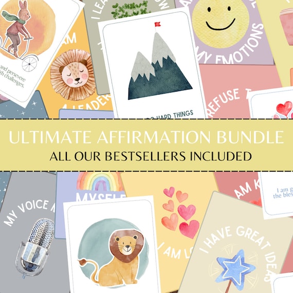 Kids Affirmation Cards: Daily Mental Health, Positive Mindset (Digital Download)