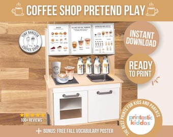 Printable Coffee Shop Pretend Play Set: Barista Role Play (Instant Download)