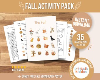 Autumn Kids Activity Book: Fall Learning Pack (Printable)