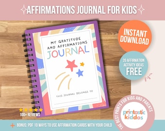Kids Gratitude Journal: Affirmations & Goal Setting (PDF Digital Download)