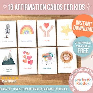 Aquarell-Affirmationskarten für Kinder, Aquarell-Affirmationen, Affirmationskarten zum Ausdrucken für Kinder, Affirmationen für Kinder zum Ausdrucken.